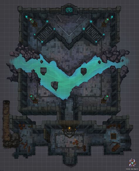 Dnd Underground Ruins Map, Tomb Map Dnd, Dnd Battle Maps Ruins, Underground Ruins Battlemap, Underground Dungeon Map, Ruins Map Dnd, Underground Dnd Map, Dnd Encounter Map, Dnd Tomb Map