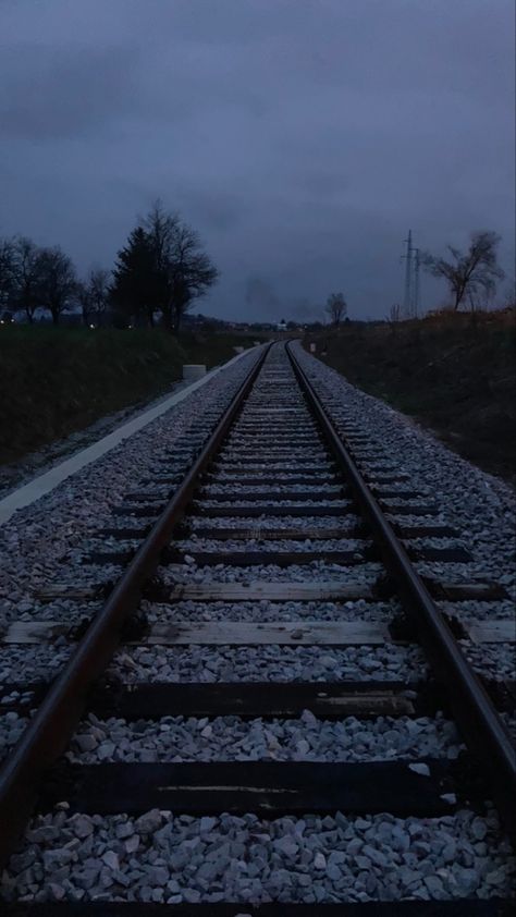 Railways Aesthetic, Railroads Aesthetic, Railway Aesthetic, Railroad Track Pictures, Dark Grunge Aesthetic, Track Pictures, Rainy Day Aesthetic, Dark Grunge, Memorial Tattoo