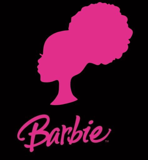 edited by me!♡ Black Barbie Painting, Black Barbie Poster, Barbie Side Profile Logo, Afro Barbie Silhouette, Black Barbie Tattoo, Black Barbie Silhouette, Barbie Pictures Image, Barbie 2000s Aesthetic, This Barbie Is Template