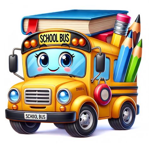 School Bus Clip Art, School Bus Template Free Printable, School Bus Art, School Bus Clipart, Bus Clipart, Bus School, Bus Design, Back To School Clipart, Bus Art