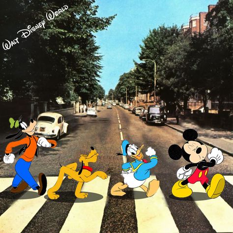 Click this image to show the full-size version. Abbey Road Crossing, Art Parodies, Abby Road, Beatles Albums, Fab Five, Hundred Acre Woods, Beatles Abbey Road, Winnie The Pooh Friends, Art Parody