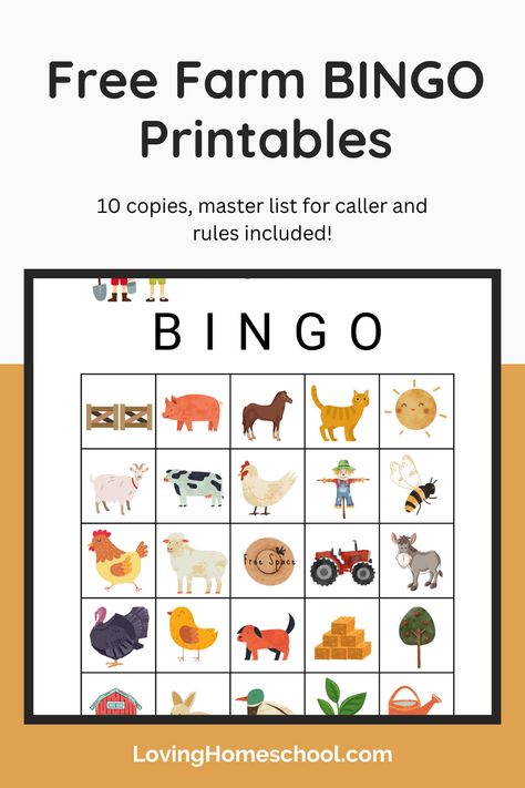 Farm Bingo, Bingo Printable Free, Farm Animals Games, Custom Bingo Cards, Free Printable Bingo Cards, Farm Animals Activities, Bingo Card Template, Bingo Games For Kids, Free Bingo Cards