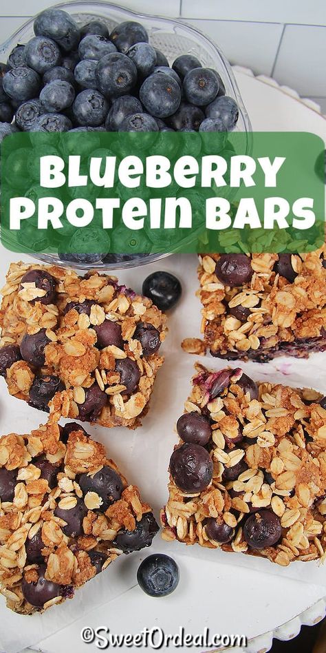 Blueberry Protein Bars are thick and chewy, a hearty part of your breakfast, snack, or dessert. Protein Oat Bars Healthy, Breakfast Protein Bars Healthy, Protein Breakfast Bars Recipes, Protein Powder Breakfast Bars, High Protein Breakfast Bars, High Protein Oat Bars, Protein Oat Bars, Healthy Breakfast Bars Recipes Protein, Breakfast Bars Healthy Protein