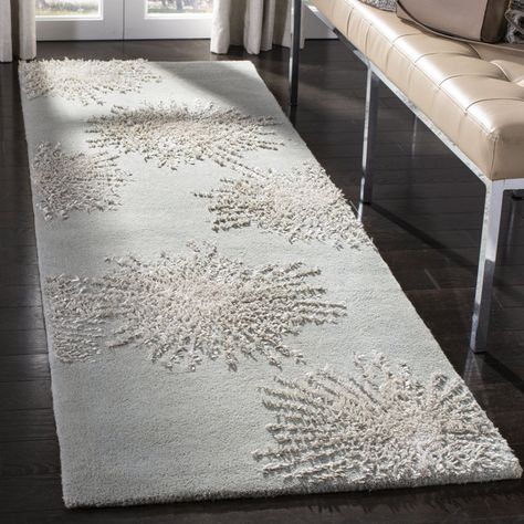 Wrought Studio Amier Hand-Tufted Wool Grey/Ivory Floral Area Rug | Wayfair Abstract Runner Rug, Salon Suites, Floral Area Rug, Contemporary Bedroom Decor, Tile Floors, Warming Up, Floral Area Rugs, Dust Mites, Ivory Rug