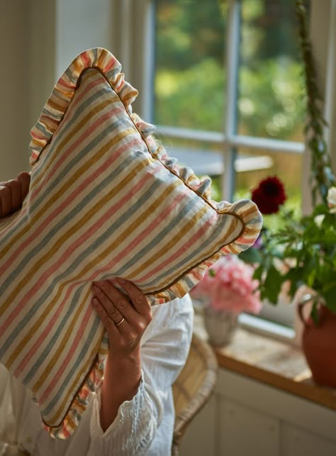 Woollen Blankets | Decorative Cushions | Rowen & Wren – Page 2 Striped Cushions, Colorful Candy, Candy Stripes, Linen Shop, Gingham Print, Wren, Brushed Cotton, Cushions On Sofa, Girls Bedroom