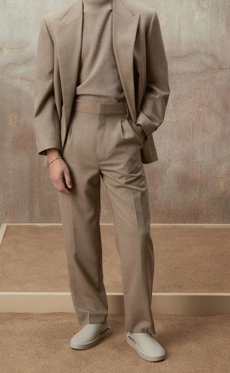 Baggy Prom Suit, Wedding Guest Dress Men, Beige Suit Men, Beige Trousers Outfit, Mens Formal Outfits, Wedding Dresses Men Indian, Gents Kurta, Aesthetic Outfits Men, Classy Outfits Men