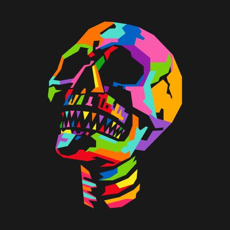 Pop Art Skull, Skull Pics, Geometric Skull, Wpap Pop Art, Art Plan, Wpap Art, Skeleton Drawings, Posca Art, Human Skeleton