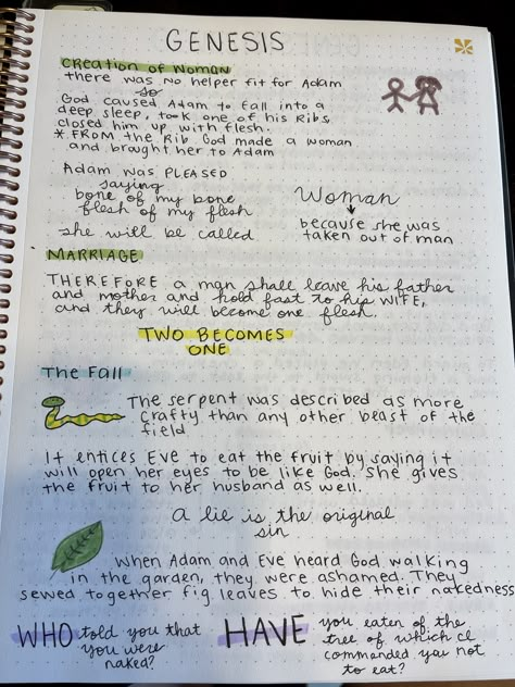 In depth study of Genesis. Notes for chapters 1-5 Genesis Chapter 3 Notes, Bible Notes Ideas Notebooks Genesis, Adam And Eve Notes, Genisis Bible Notes, Book Of Genesis Bible Study Notes, Bible Notes For Genesis, Book Of Genesis Bible Journaling, Bible Study Genesis Chapter 1, Bible Study Notes Journal Genesis