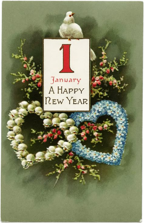 Vintage Happy New Year, Vintage Christmas Toys, New Year Cards, New Year Postcard, Happy New Years Eve, 1 January, Old Design, Happy New Year Cards, Happy New Year 2019