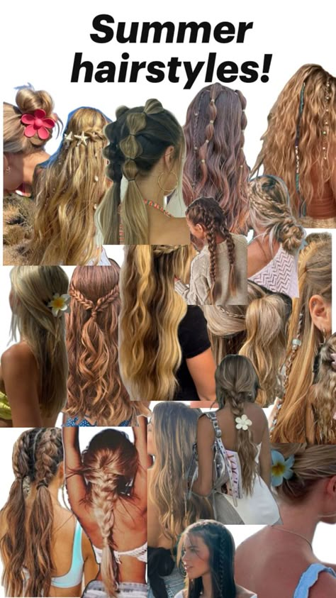 4th Of July Hairstyles For Medium Hair, Mama Mia Inspired Hairstyles, Island Hairstyles Braids, Hairstyles To Wear To The Pool, Mexico Braids Hair, Long Hair Beach Hairstyles, Islander Hairstyles, Hairstyles For A Pool Party, Tropical Hairstyles Beach