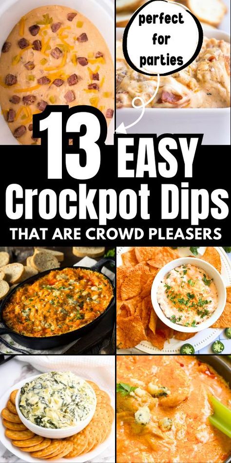 13 Crockpot Dips for Party: The Best Slow Cooker Dip Recipes! From cheesy mini crockpot dips to zesty chorizo and beef creations, these easy appetizers are perfect for your next gathering. With simple ingredients and the convenience of a crockpot, you'll have a crowd-pleasing spread in no time! Mini Crockpot Dips, Crockpot Dips For Parties, Easy Crockpot Dips, Party Appetizers Easy Crowd Pleasers, Crockpot Dips, Slow Cooker Dip Recipes, Mini Crockpot, Small Crockpot Recipes, Party Dips Easy