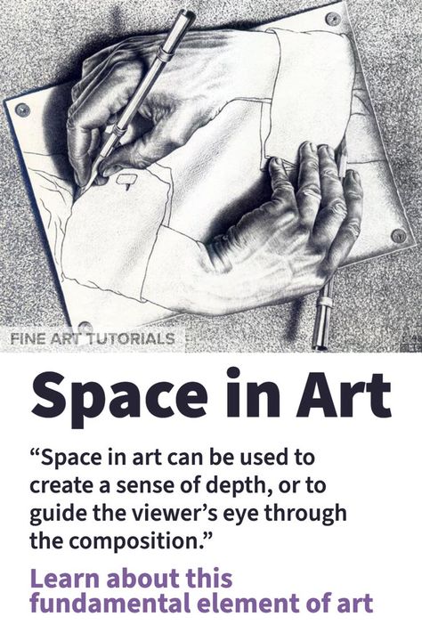 Learn how to use space in art to create sucessful compositions. #spaceinart #artforbeginners #artfundamentals #compositioninart #artcomposition #arttutorial #fundamentalelementsofart How To Composition Drawing, Art Composition Ideas Character, Space In Art, Elements Of Art Space, Art Topics, Beginner Drawing Lessons, Beginner Drawing, Composition Drawing, How To Draw Steps