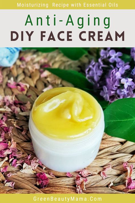 Simple DIY Anti Aging Cream That’ll Instantly Make Your Skin Glowing - greenbeautymama.com Facial Lotion Diy, Diy Skin Care Recipes Anti Aging, Diy Face Lotion Anti Aging, Anti Aging Face Cream Diy, Diy Anti Aging Mask, Anti Aging Cream Recipe, Face Cream Diy, Nancy Birtwhistle, Diy Wrinkle Cream