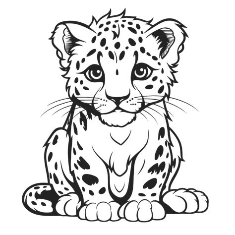 Cute Snow Leopard Drawing, Leopard Line Art, Leopard Sketch, Snow Leopard Drawing, Drawing Snow, Page Drawing, Shark Balloon, Leopard Drawing, Art Outline