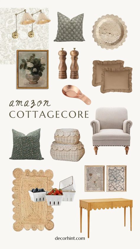 Transform your space into a cottagecore haven with these delightful Amazon home finds! Explore enchanting decor pieces that capture the essence of countryside living. Elevate your home with rustic elegance and vintage-inspired charm Farmhouse Chic Aesthetic, Cottage Core Amazon Finds, Cottage Core House Decor, Cottagecore Home Aesthetic, Cottagecore Decor Ideas, Soft Cottagecore Aesthetic, Home Decor Amazon Finds, Elegant Cottagecore, Cottagecore Design