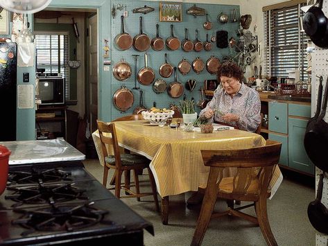 Julia Child Kitchen, Pegboard Kitchen, Cottagecore Living, Clever Kitchen Storage, Cabinet Pantry, Bold Kitchen, Pantry Cupboard, Classic Kitchen, Julia Child