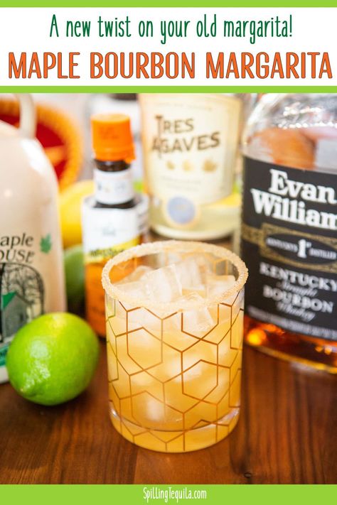 Bourbon Margarita, Bourbon Cocktail Recipe, Bourbon Recipes, Margarita Ingredients, Maple Bourbon, Silver Tequila, Reposado Tequila, Classic Margarita, Margarita Recipes