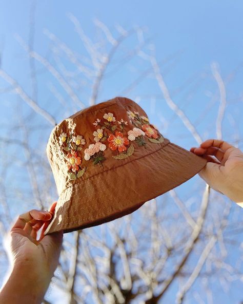 Bucket Hat Embroidery, Embroidered Bucket Hat, Instagram Cover, Hand Embroidery Projects, Hat Embroidery, Embroidered Hat, Embroidered Hats, Bad Hair Day, Bucket Hats