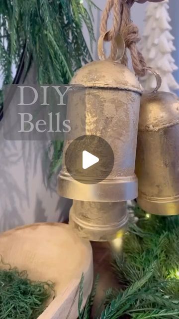 Kim | DIY | Home Decor & Inspire Decor | ✨DIY Vintage Bells✨ Yes, I’m ready for Christmas! I created these popular Christmas Bells from mainly items from the Dollar Tree! I’m so... | Instagram Diy Bells Crafts Ideas, Bed Spring Crafts, Fall Pumpkin Crafts, Bell Decorations, Dollar Tree Christmas, Christmas Mantel Decorations, Black Spray Paint, Gold Spray Paint, Modge Podge