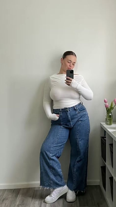 250 To 150 Lbs Before And After, Simple Plus Size Outfits Casual, Plus Size Glow Up, Plus Size School Outfits Casual, Basic Midsize Outfits, Plus Size Small Bust Outfits, Clean Girl Outfits Plus Size, Plus Size Clean Girl, Basic Plus Size Outfits