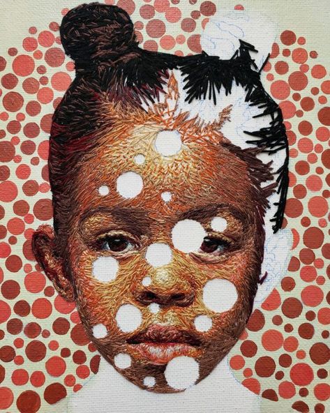 Nneka Jones, Art Coursework, Male Gaze, Ib Art, Black Arts, Embroidered Portrait, Art Noir, Image Collage, Art Matters