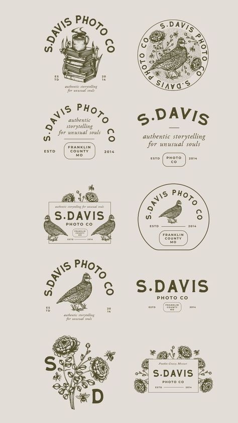 Vintage Shop Logo Design, Website Design Vintage, Moody Logo Design, Moody Branding Board, Dark Academia Branding, Cottagecore Branding, Photography Logo Design Ideas, Dark Academia Design, Moody Branding