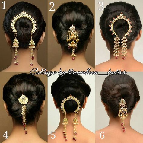 Hair Bun Pin, Stone Jewellery Designs, Hair Style Vedio, Easy Hairstyles For Thick Hair, Traditional Hairstyle, Hair Brooch, Diamond Hair, Bridal Hair Buns, Indian Bridal Jewelry Sets