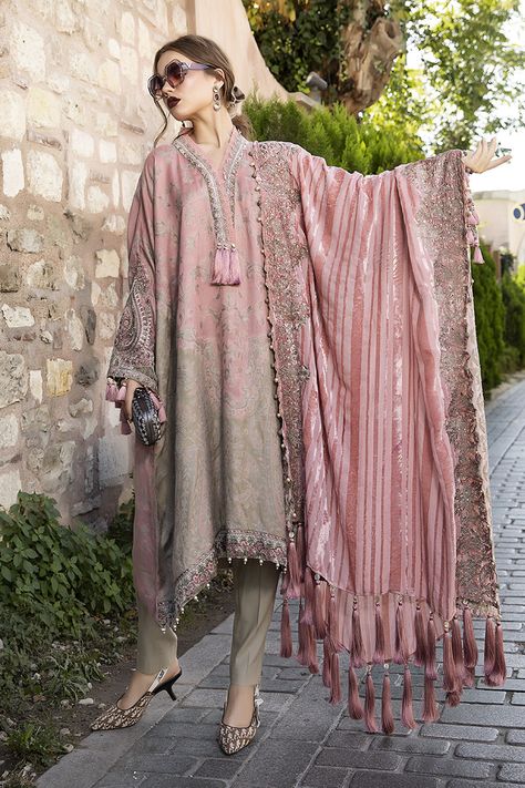 Maria B Latest Winter Linen Dresses Fancy Shawl Collection 2020-2021