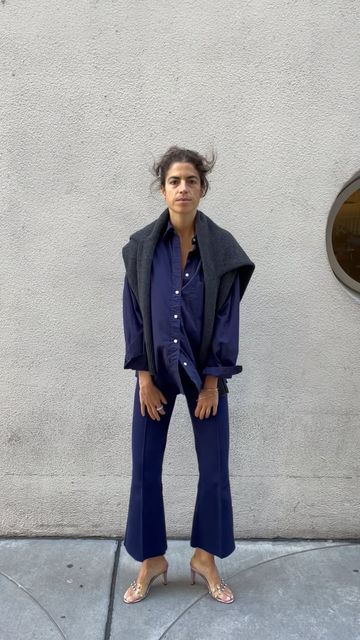 Denim Over Shirt Outfit, Leandra Mc Cohen, Leandra Medine Cohen, Leandra Cohen, Cereal Aisle, Leandra Medine Style, Dress Over Pants, Polished Casual, Leandra Medine