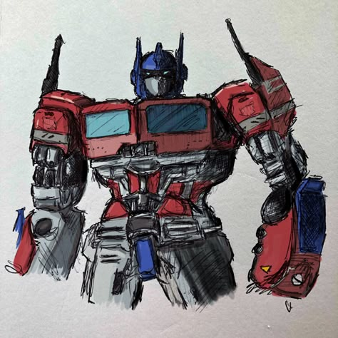 In living color. #optimus_prime #bumblebeemovie #transformers Transformers Drawing Optimus Prime, Optimus Prime Sketch, Optimus Prime Drawing, Optimus Prime Fanart, Transformers Sketch, Transformers Optimus Prime Art, Transformer Optimus Prime, Optimus Prime Art, Transformers Drawing