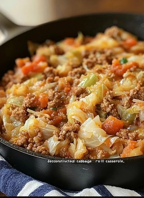 Unstuffed Cabbage Rolls – choose a recipe Cabbage And Ground Beef, Napa Cabbage Recipes, Pineapple Pork Chops, Unstuffed Cabbage Rolls, Can Diced Tomatoes, Stuffed Cabbage Rolls, Small Cabbage, Grandma's Recipes, Unstuffed Cabbage