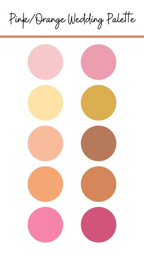 Orange Pink Cream Wedding, Pink Orange White Wedding, Pastel Pink And Orange Wedding, Pink Yellow And Orange Wedding, Orange Wedding Palette, Pink And Yellow Wedding Theme, Pink Orange Yellow Wedding, Pink And Orange Wedding Theme, Champagne Wedding Colors Scheme