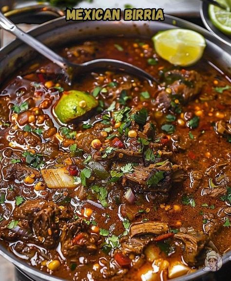 Birria Chili, Mexican Birria Recipe, Mexican Birria, Birria Recipe, Meat Stew, Chili Oil Recipe, Mexican Stew, Birria Tacos, Haitian Food Recipes