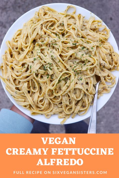 Vegan Fettuccine, Vegan Fettuccine Alfredo, Fettuccine Alfredo Recipe, Favorite Pasta Recipes, Alfredo Recipe, Fettuccine Alfredo, Vegan Pasta, Vegan Dinner, Vegan Meals