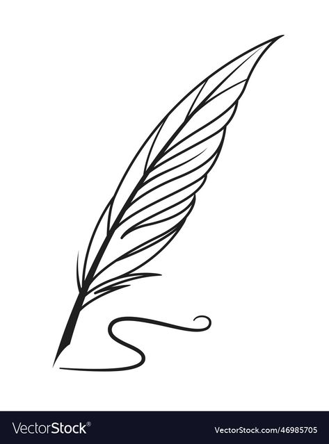 Book And Quill Drawing, Quill Tattoo Design, Quill Pen Tattoo, Quill Tattoo, Paper Vector, Minimalist Book, Pen Tattoo, Feather Pen, Quill Pen