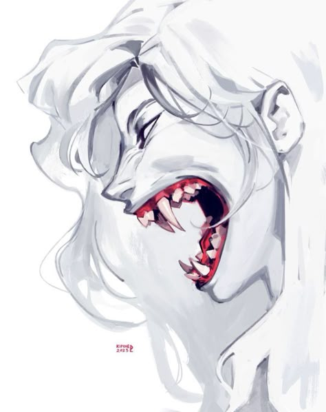 Vampire Drawings, Teeth Drawing, Smile Drawing, Teeth Art, Mouth Drawing, Catty Noir, Vampire Art, Desenho Tattoo, Sharp Teeth