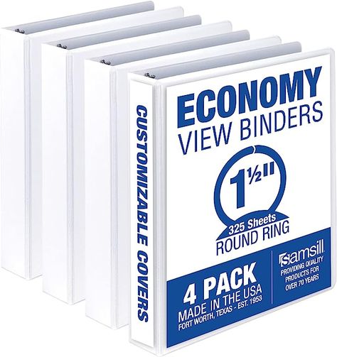 As a teacher, you can never have too many binders!! Color White Material Polypropylene Capacity 1.5 Inches Brand Samsill Sheet Size 8.5 x 11 Inches 2 Inch Binder, 1 Inch Binder, Baby Book Pages, Binder Accessories, Binding Supplies, School Binder, Binder Rings, Binder Organization, Usa Products