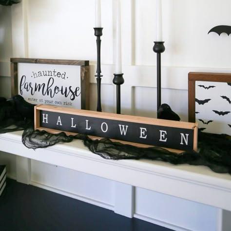 Halloween Sign Minimalist Halloween Decor Trick or Treat - Etsy Halloween And Fall Decor, Entry Table Halloween Decor, Minimal Halloween Decor, Classic Halloween Decor, Halloween Shelf Decor, Halloween Farmhouse Decor, Minimalist Halloween Decor, Home Halloween Decor, Farmhouse Halloween Decor