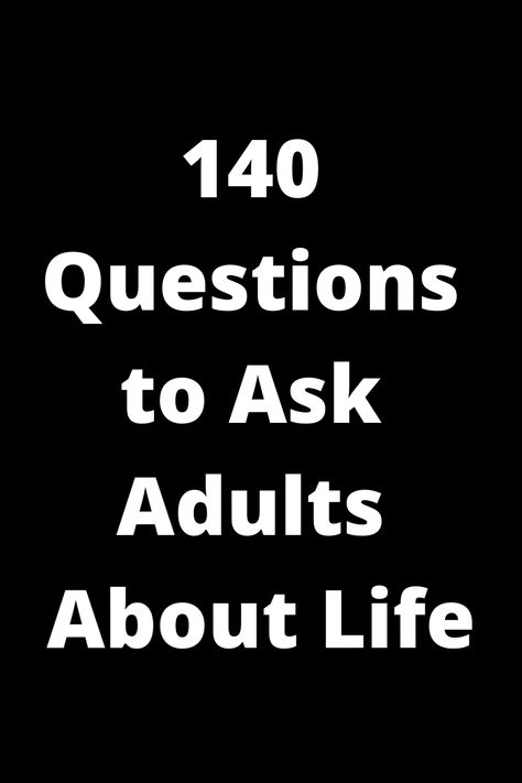 Discover thought-provoking questions to ask the adults in your life about their experiences, insights, and wisdom. Our collection of 140 engaging questions will spark meaningful conversations and deepen your understanding of life's complexities. Use them to connect on a deeper level and cultivate relationships filled with understanding and shared knowledge. Dive into deep discussions with these prompts that cover various aspects of life, from childhood memories to future aspirations. Deep And Meaningful Questions, Life Questions Funny, Questions About Life Thoughts, Question Of The Day Adults, Questions To Ask Girlfriend, Personal Questions To Ask, Interesting Questions To Ask, Questions To Ask People, Thought Provoking Questions