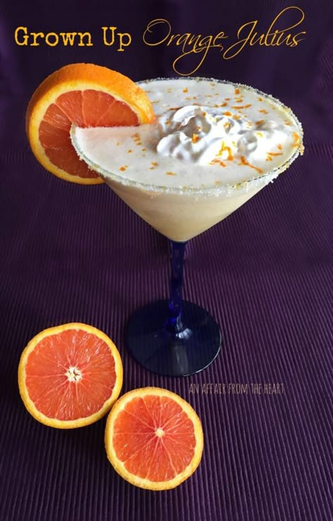 Orange Julius Recipe, Cocktail Drinks Alcoholic, Orange Julius, Vanilla Vodka, Boozy Drinks, Fancy Drinks, Mixed Drinks Recipes, Martini Recipes, Cocktail Drinks Recipes