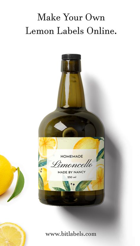 This label is designed for your homemade lemon products like limoncello. Please, feel free to edit your text online or send it trough e-mail. Label dimensions: 8 cm x 5 cm The label is printed on vinyl sticker paper. You can request small changes, such as adding a few characters, or the text to be larger or smaller or a different font color without any extra charges. Send these requests to: info@bitlabels.com. Homemade Limoncello, Melon Liqueur, Rose Scented Candle, Free To Edit, Labels Design, Editable Labels, Fruit Box, Homemade Products, Sun Dried Tomatoes