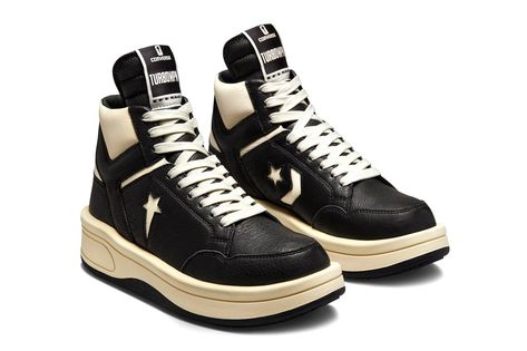 Rick Owens DRKSHDW x Converse New TURBODRK and TURBOWPN | Hypebeast Rick Owens Vans, Drkshdw Rick Owens, Rick Owens Converse, Rick Owens High Top Sneakers, Converse 70s, Rick Owens Sneakers Farfetch, Rick Owens Shoes, Converse Logo, Designer Footwear