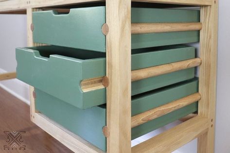 Building A Desk, Wooden Drawer Slides, Wood Drawer Slides, Diy Wood Desk, Wooden Drawer, Wood Sculptures, Diy Drawers, Wooden Drawers, Wood Joinery