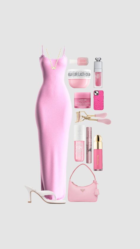 Pink Polyvore Outfits, Pink Formal Outfit, Pink Outfits Polyvore, Dress Outfits Polyvore, Outfit Inspo Pink, Luxurious Outfits, Pink Ootd, Dress Polyvore, Yearbook Layouts