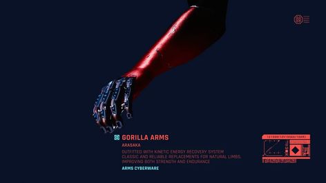 Gorilla Arms | Cyberpunk Wiki | Fandom Gorilla Arms Cyberpunk, Cyberpunk Universe, Integumentary System, Sci Fi Rpg, Rave Gear, Anodized Titanium, Anime Friendship, Neon Nights, Cyberpunk Fashion