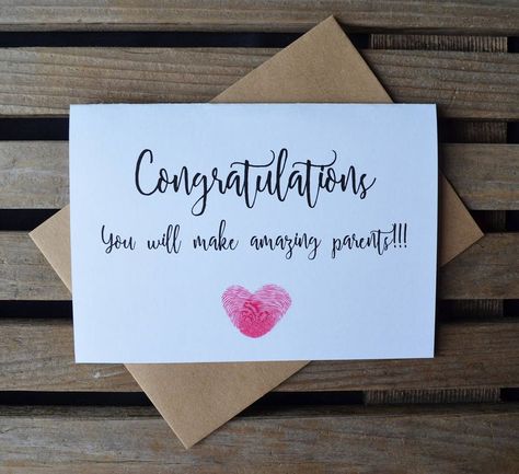 Congratulations Grandma, Baby Card Quotes, Thumbprint Heart, Newborn Quotes, Grandparents Card, Pregnancy Congratulations, Baby Congratulations Card, Envelope Printing