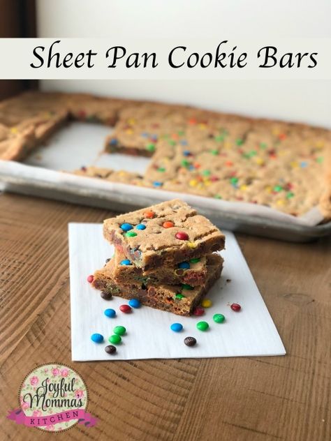 Monster Cookie Bars Jelly Roll Pan, Large Batch Bars Sheet Pan, Sheet Pan Cookies Bars, Sheet Pan Sugar Cookie Bars, Sheet Pan Cookie Bars, Camp Desserts, Bulk Meals, Crowd Recipes, Camp Meals