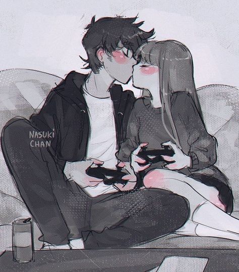 Man And Woman Art Couple, Dear Girlfriend, Couples Stuff, Couple Poses Drawing, Couple Memes, Game Of Love, Cute Couple Comics, Couple Pfp, Cute Couple Drawings