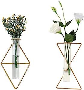 Wall Vases With Flowers, Wall Mounted Flower, Wall Geometric, Vases With Flowers, Flowers Single, Wall Vases, Gold Vase, Plant Wall Decor, Gold Wall Decor