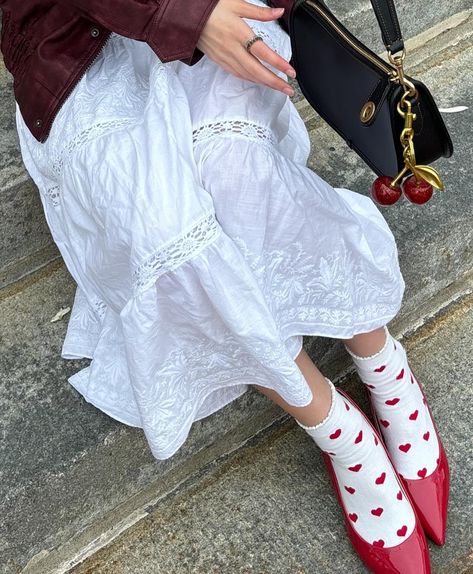 spring has sprung🤍🌸⭐️🍒 obsessed with this outfit’s sock & shoe combo❣️ got to attend a fun little influencer event at @chicconsignment the other day!🛍️🤭 they have sooo many good things! so grateful to be able to go to fun events like this🥹🫶🏻 Outfit details (linked on LTK) Top: @princesspollyboutique (code: NELA20) Jacket: @princesspollyboutique (code: NELA20) Shoes: hand me downs Socks: @amazonfashion Bag: @coach Sock Shoes Outfit, Styling Socks, Shoe Combo, Socks With Shoes, Influencer Event, Bag Coach, Dream Outfits, Shoes Outfit, Fun Events